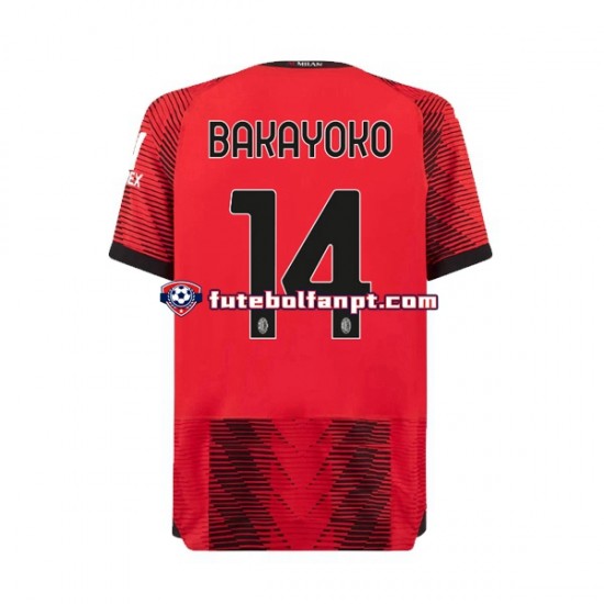 Camisola Principal AC Milan Tiemoue Bakayoko 14 Época 2023/2024 Manga Curta ,Homem