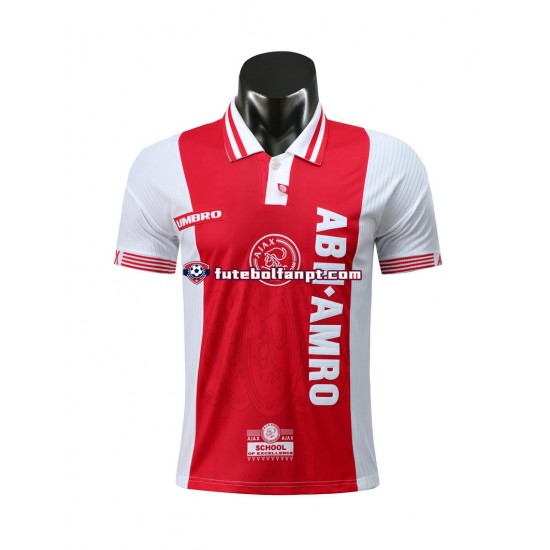 Camisola Principal AFC Ajax Retro 1997-1998 Manga Curta ,Homem