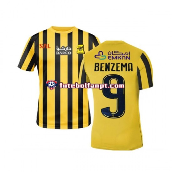 Camisola Principal Al-Ittihad Benzema 9 Época 2022/2023 Manga Curta ,Homem