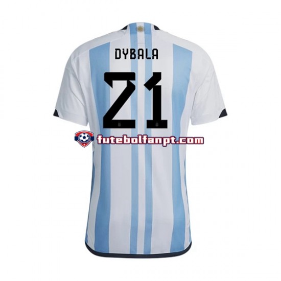 Camisola Principal Seleção Argentina Dybala 21 World Cup 2022 Manga Curta ,Homem