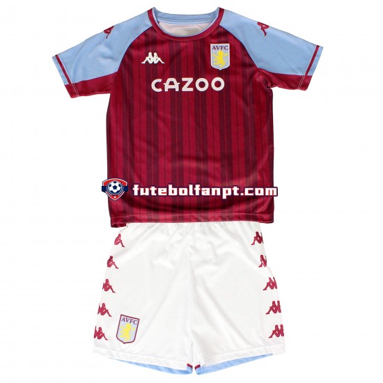 Camisola Principal Aston Villa Época 2021/2022 Manga Curta ,Criança