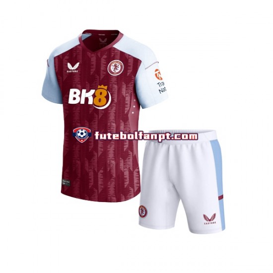 Camisola Principal Aston Villa Época 2023/2024 Manga Curta ,Criança