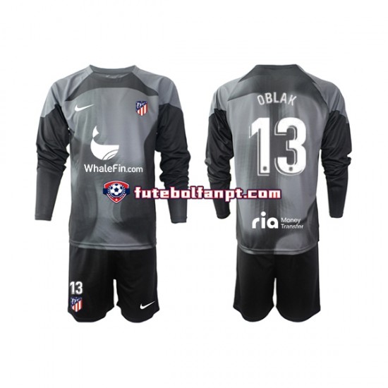 Camisola Alternativo Guarda-redes Atlético Madrid Jan Oblak 13 Época 2022/2023 Manga Comprida ,Criança