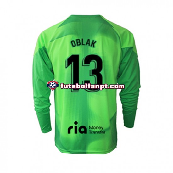 Camisola Principal Guarda-redes Atlético Madrid Jan Oblak 13 Época 2022/2023 Manga Comprida ,Homem