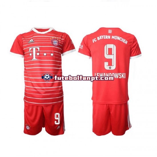 Camisola Principal Bayern de Munique Lewandowski 9 Época 2022/2023 Manga Curta ,Criança