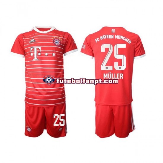 Camisola Principal Bayern de Munique Muller 25 Época 2022/2023 Manga Curta ,Criança