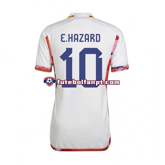 Camisola Alternativo Seleção Belga Eden Hazard 10 World Cup 2022 Manga Curta ,Homem