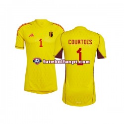 Camisola Alternativo Guarda-redes Seleção Belga Courtois 1 World Cup 2022 Manga Curta ,Homem