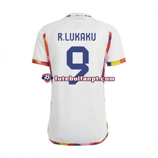 Camisola Alternativo Seleção Belga Lukaku 9 World Cup 2022 Manga Curta ,Homem