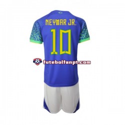 Camisola Alternativo Seleção Brasileira Neymar JR 10 World Cup 2022 Manga Curta ,Criança