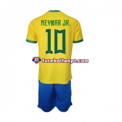 Camisola Principal Seleção Brasileira Neymar JR 10 World Cup 2022 Manga Curta ,Criança