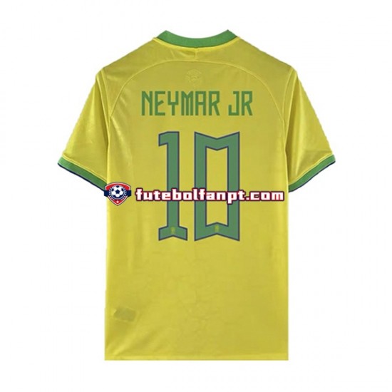 Camisola Principal Seleção Brasileira Neymar JR 10 World Cup 2022 Manga Curta ,Homem