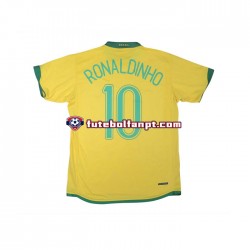 Camisola Principal Seleção Brasileira RONALDINHO 10 Retro 2006 Manga Curta ,Homem