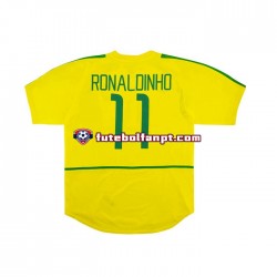 Camisola Principal Seleção Brasileira RONALDINHO 11 Retro 2002 Manga Curta ,Homem