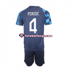 Camisola Alternativo Seleção Croata Perisic 4 World Cup 2022 Manga Curta ,Criança