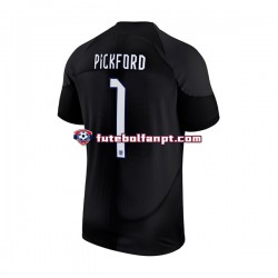 Camisola Principal Guarda-redes Seleção Inglesa Pickford 1 World Cup 2022 Manga Curta ,Homem