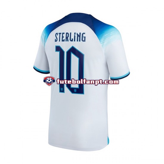 Camisola Principal Seleção Inglesa Sterling 10 World Cup 2022 Manga Curta ,Homem