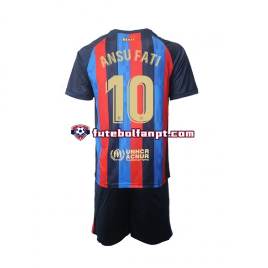 Camisola Principal FC Barcelona Ansu Fati 10 Época 2022/2023 Manga Curta ,Criança