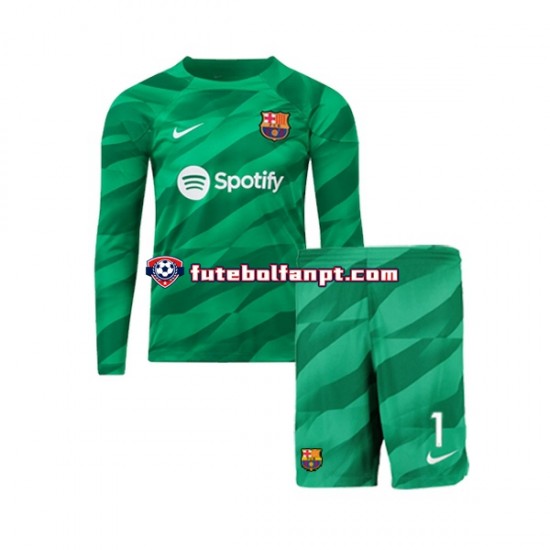 Camisola Principal Guarda-redes FC Barcelona Ter Stegen 1 Época 2023/2024 Manga Comprida ,Criança