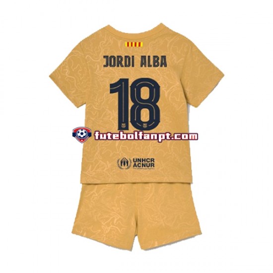 Camisola Alternativo FC Barcelona Jordi Alba 18 Época 2022/2023 Manga Curta ,Criança