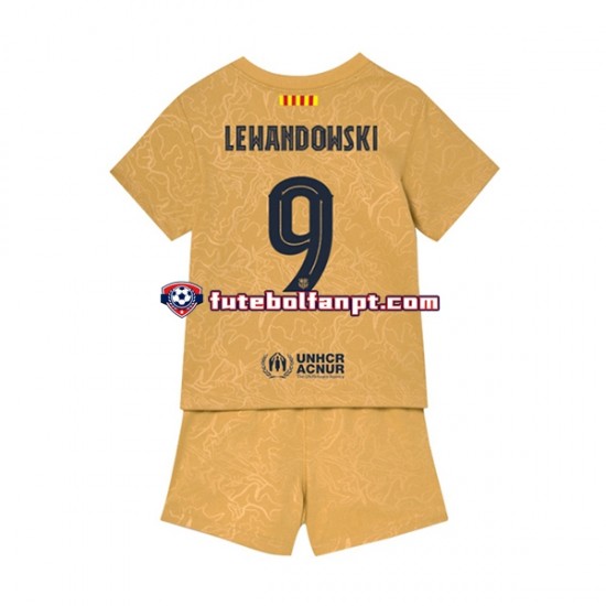 Camisola Alternativo FC Barcelona Lewandowski 9 Época 2022/2023 Manga Curta ,Criança