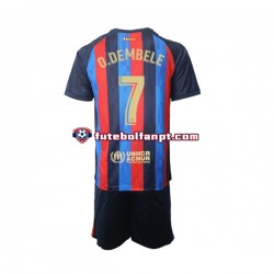 Camisola Principal FC Barcelona Ousmane Dembele 7 Época 2022/2023 Manga Curta ,Criança