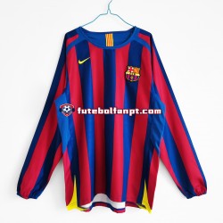 Camisola Principal FC Barcelona Retro 2005-2006 Manga Comprida ,Homem