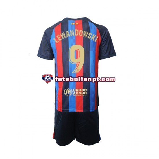 Camisola Principal FC Barcelona Robert Lewandowski 9 Época 2022/2023 Manga Curta ,Criança