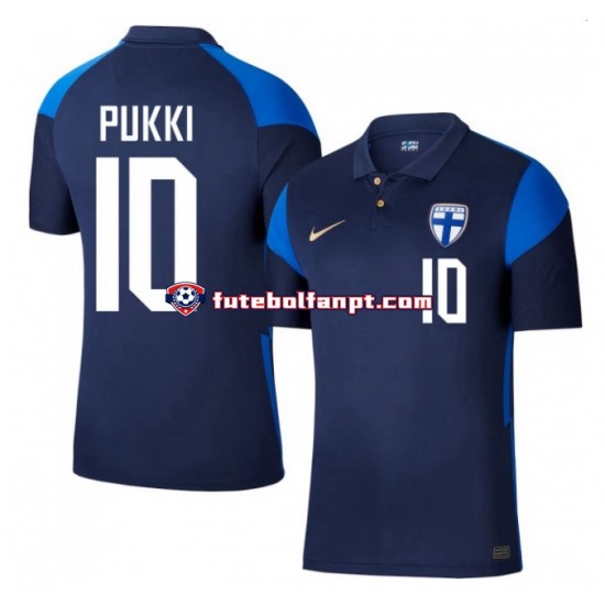 Camisola Alternativo Seleção Finlandesa Teemu Pukki 10 Euro 2020 Manga Curta ,Homem