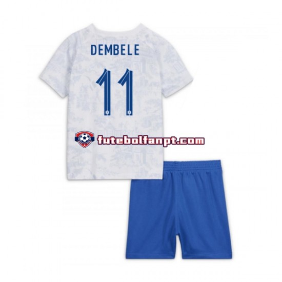 Camisola Alternativo Seleção Francesa Dembele 11 World Cup 2022 Manga Curta ,Criança