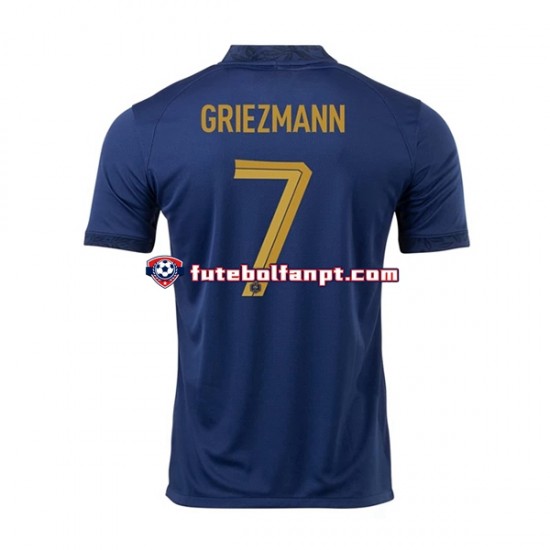 Camisola Principal Seleção Francesa Griezmann 7 World Cup 2022 Manga Curta ,Homem