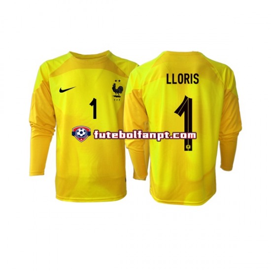 Camisola Alternativa (2ª) Guarda-redes Seleção Francesa Hugo Lloris 1 World Cup 2022 Manga Comprida ,Homem