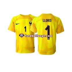 Camisola Alternativa (2ª) Guarda-redes Seleção Francesa Hugo Lloris 1 World Cup 2022 Manga Curta ,Homem