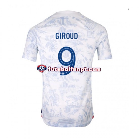 Camisola Alternativo Seleção Francesa Olivier Giroud 9 World Cup 2022 Manga Curta ,Homem