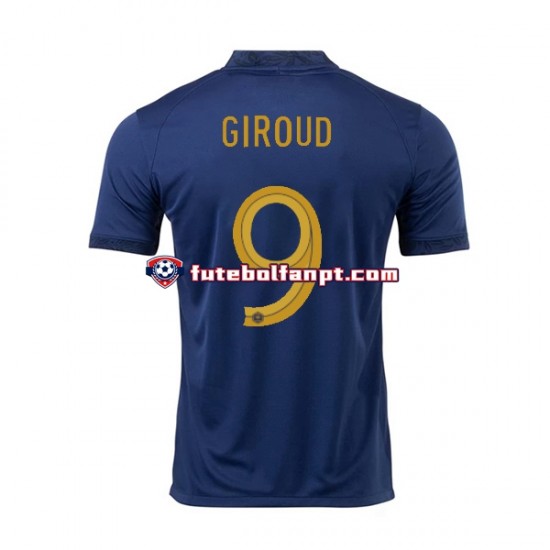 Camisola Principal Seleção Francesa Olivier Giroud 9 World Cup 2022 Manga Curta ,Homem