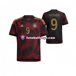 Camisola Alternativo Seleção Alemã Timo Werner 9 World Cup 2022 Manga Curta ,Homem