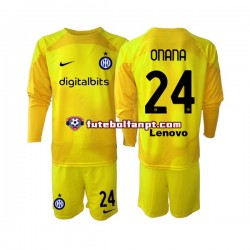 Camisola Alternativo Guarda-redes Inter de Milão Andre Onana 24 Época 2022/2023 Manga Comprida ,Criança