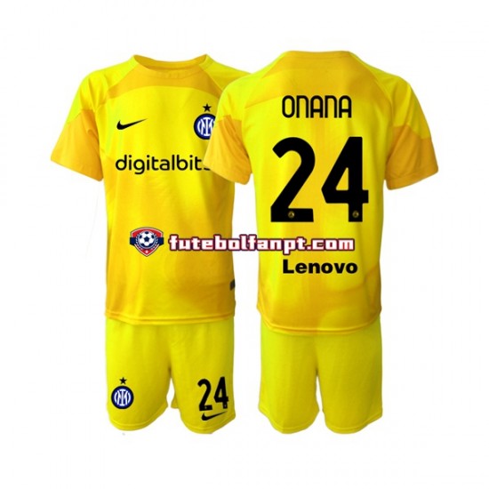 Camisola Alternativo Guarda-redes Inter de Milão Andre Onana 24 Época 2022/2023 Manga Curta ,Criança