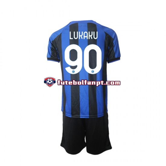 Camisola Principal Inter de Milão Romelu Lukaku 90 Época 2022/2023 Manga Curta ,Criança