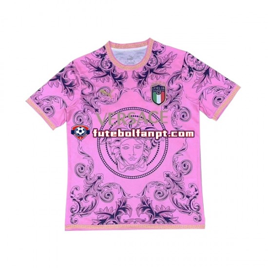 Camisola Seleção Italiana Rosa Versace Época 2023/2024 Manga Curta ,Homem