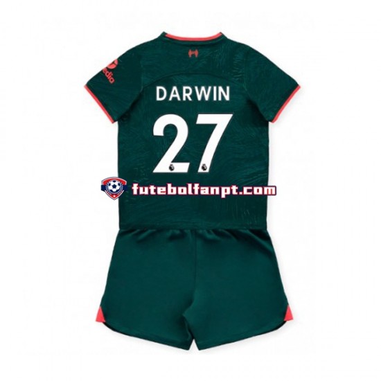 Camisola Alternativa (2ª) Liverpool Darwin Nunez 27 Época 2022/2023 Manga Curta ,Criança