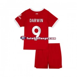 Camisola Principal Liverpool Darwin Nunez 9 Época 2023/2024 Manga Curta ,Criança