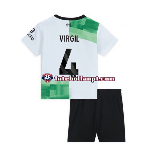 Camisola Alternativo Liverpool Virgil van Dijk 4 Época 2023/2024 Manga Curta ,Criança