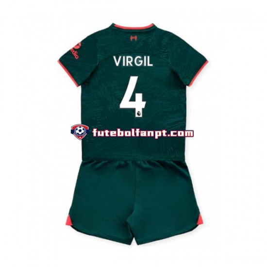 Camisola Alternativa (2ª) Liverpool Virgil van Dijk 4 Época 2022/2023 Manga Curta ,Criança