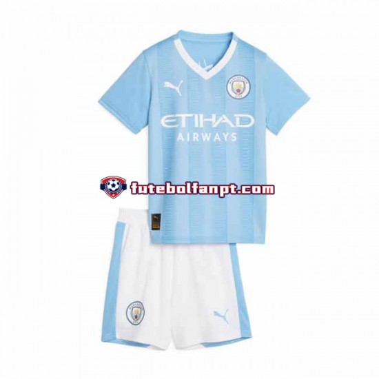 Camisola Principal Manchester City Época 2023/2024 Manga Curta ,Criança