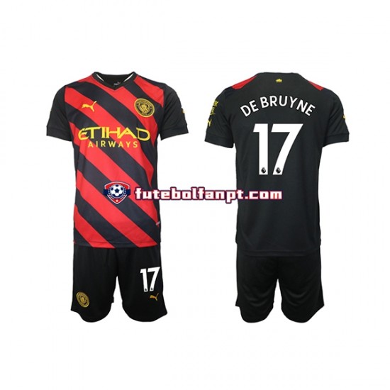 Camisola Alternativo Manchester City De Bruyne 17 Época 2022/2023 Manga Curta ,Criança