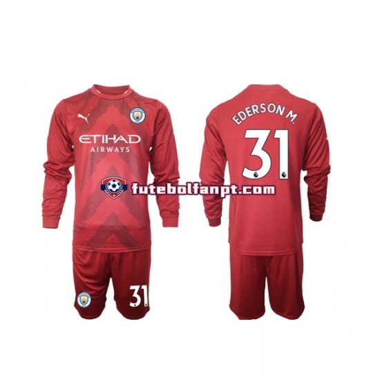 Camisola Principal Guarda-redes Manchester City Ederson M 31 Época 2022/2023 Manga Comprida ,Criança