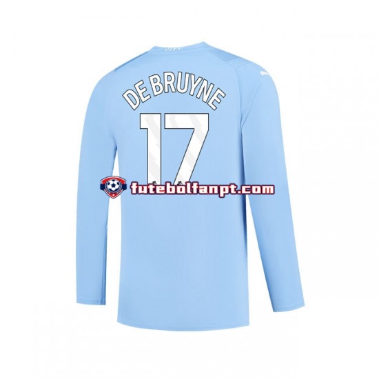 Camisola Principal Manchester City Kevin De Bruyne 17 Época 2023/2024 Manga Comprida ,Homem