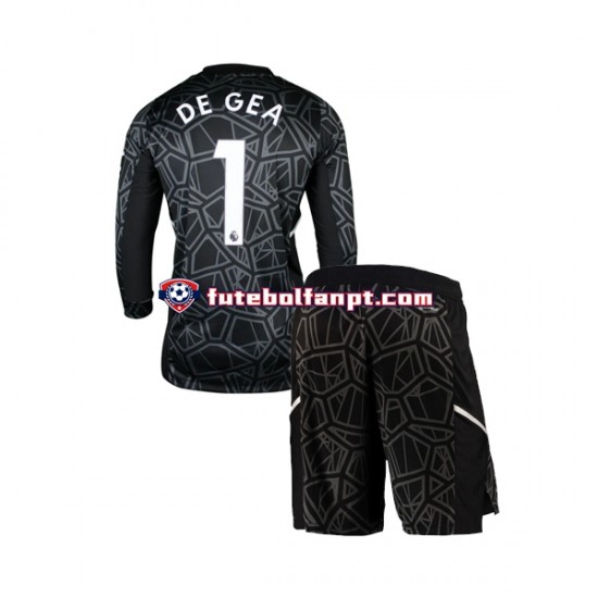 Camisola Alternativo Guarda-redes Manchester United DE GEA 1 Época 2022/2023 Manga Comprida ,Criança