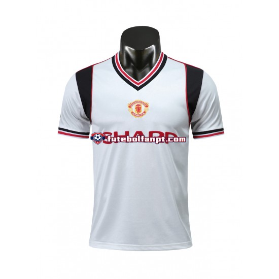 Camisola Alternativo Manchester United Retro 1985 Manga Curta ,Homem